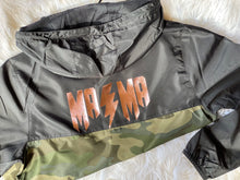 Load image into Gallery viewer, Camo/Black Bolted MaMa Camo Windbreaker-CUSTOMIZE YOUR OWN