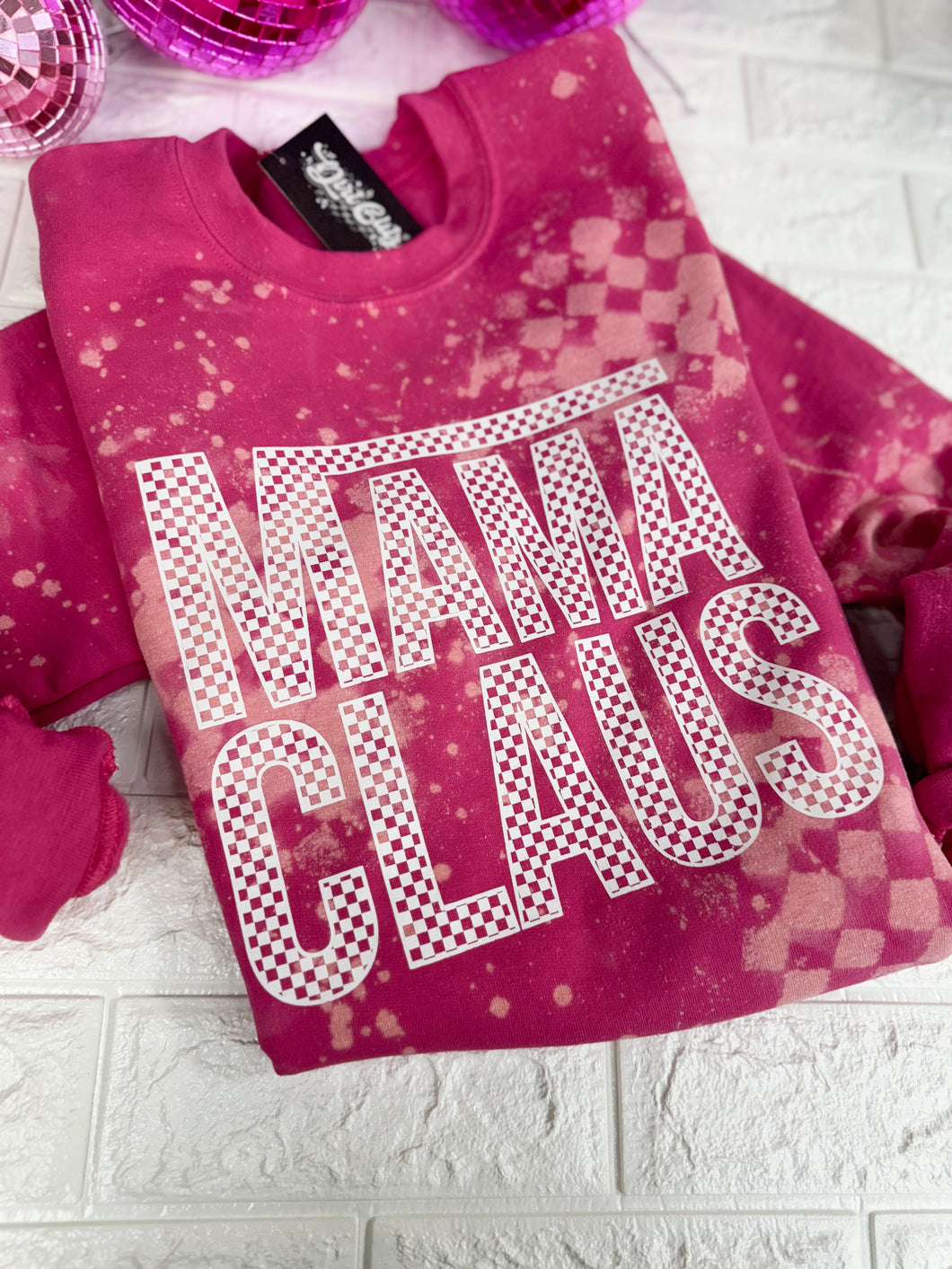 MAMA CLAUS CHECKERED CREWNECK