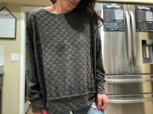 BRUSHED CHECKERED SWEATSHIRT