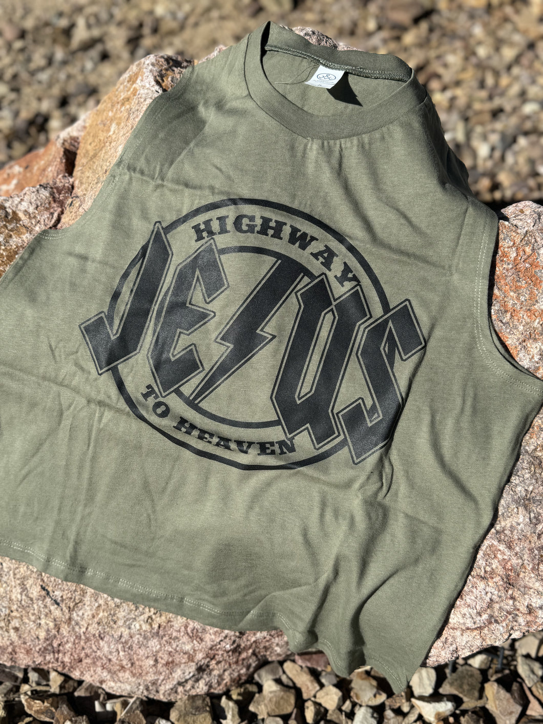 SMALL HIGHWAY TO JESUS MUSCLE CROPPED TANK