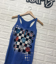 Load image into Gallery viewer, ACID WASH USA CHECKERED HAPPY TANK WOMEN&#39;S FIT
