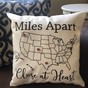 MILES APART, NEAR IN HEART PILLOWCASE