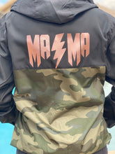 Load image into Gallery viewer, Camo/Black Bolted MaMa Camo Windbreaker-CUSTOMIZE YOUR OWN
