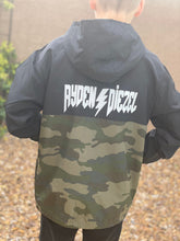 Load image into Gallery viewer, Black/Camo YOUTH Windbreaker
