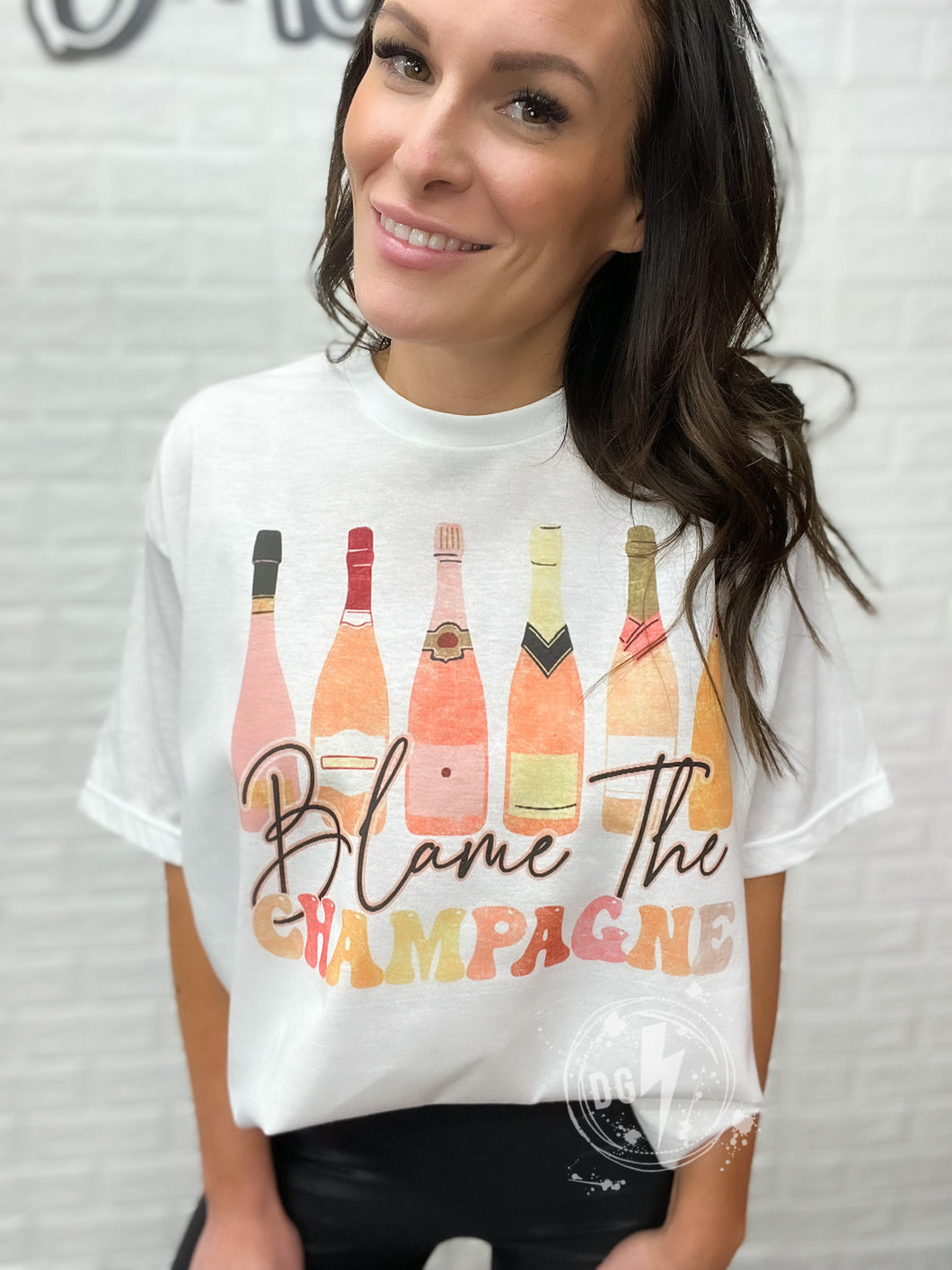 BLAME THE CHAMPAGNE TEE