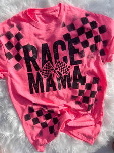 CHECKERED RACE MAMA/WIFE UNISEX TEE (OTHER COLORS AVAILABLE)