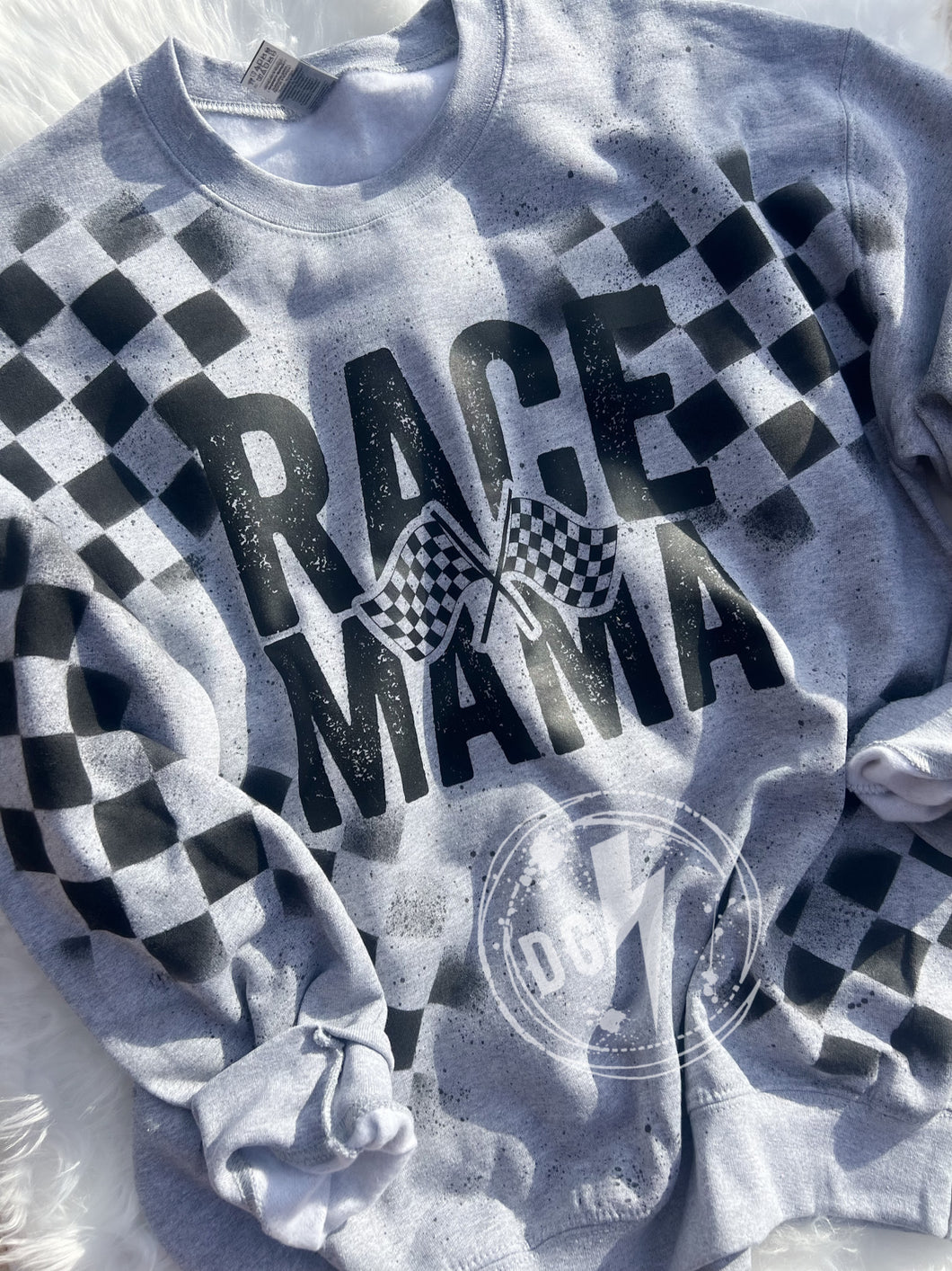 CHECKERED RACE MAMA/WIFE SWEATSHIRT (OTHER COLORS AVAILABLE)