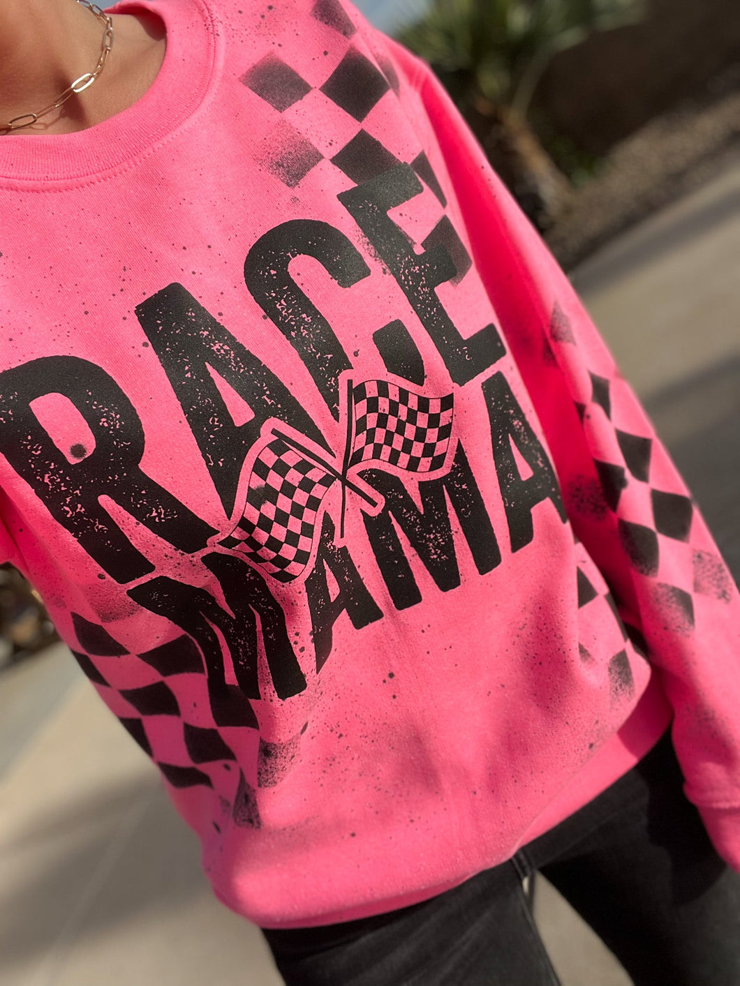 CHECKERED RACE MAMA SWEATSHIRT