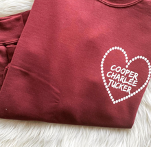 Load image into Gallery viewer, PRE-ORDER Hearted Name Sweatshirt
